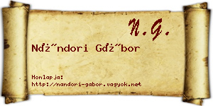 Nándori Gábor névjegykártya