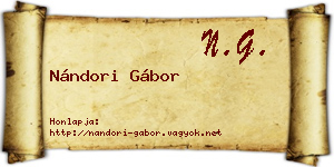 Nándori Gábor névjegykártya