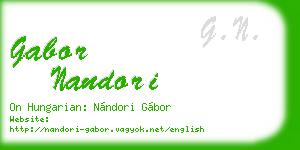 gabor nandori business card